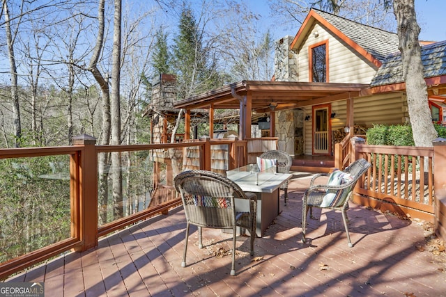 view of wooden terrace