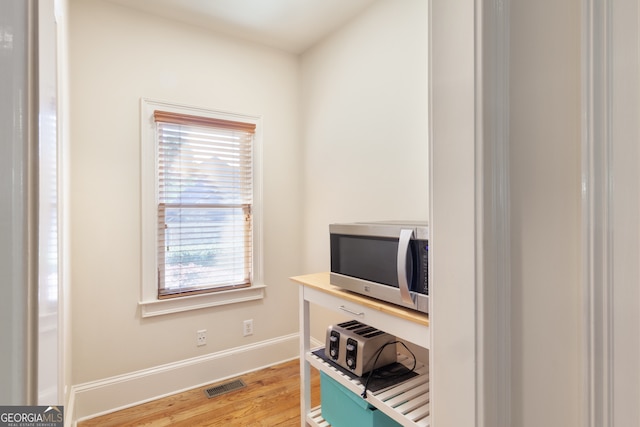 office featuring light wood-type flooring