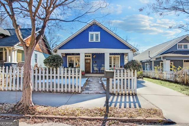 bungalow-style house with covered porch