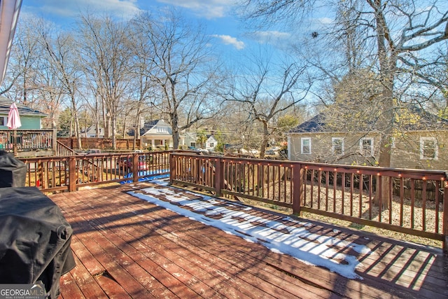 deck with area for grilling