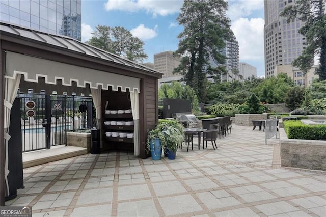 view of patio / terrace with a grill