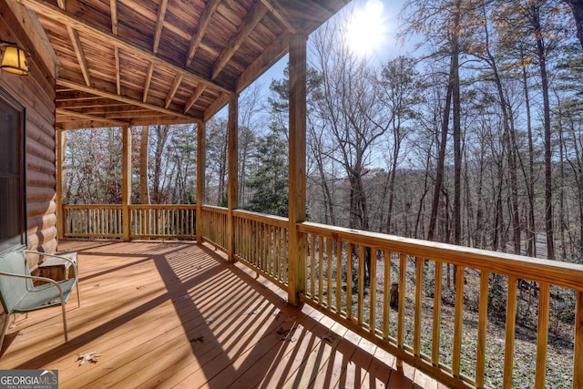 view of wooden deck