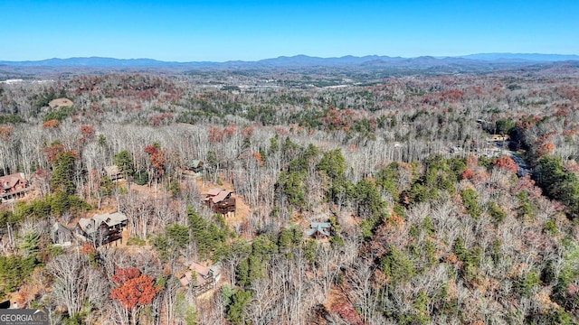 drone / aerial view with a mountain view