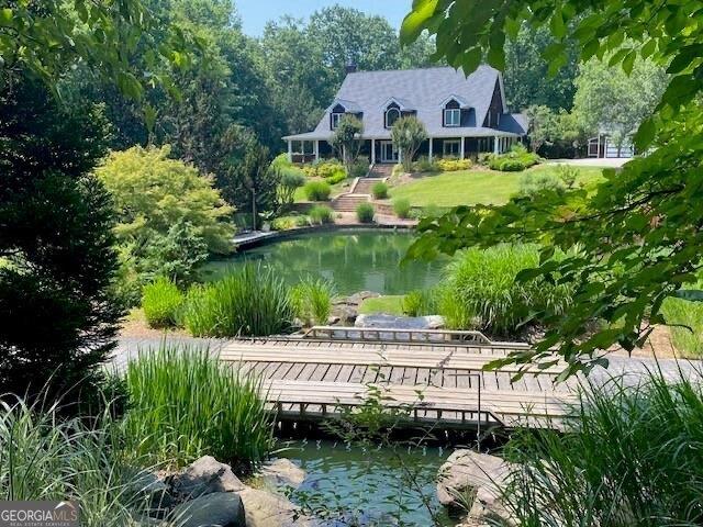 view of community featuring a water view