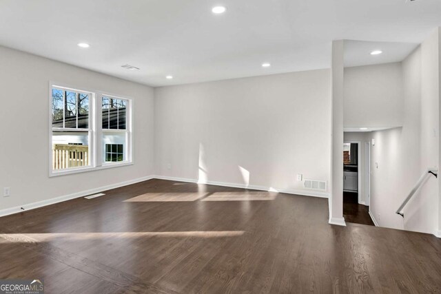 interior space featuring dark wood-type flooring