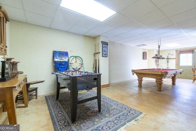 576 Stanley Nix Rd, Cleveland, GA 30528 - recreation room with a paneled ceiling and billiards