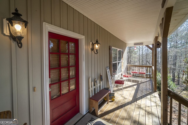 deck with covered porch