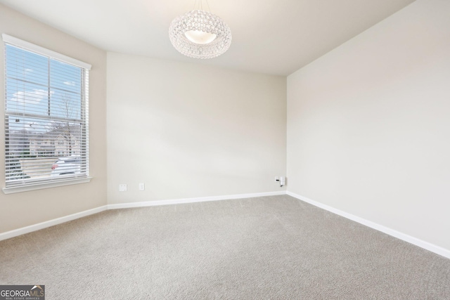 view of carpeted spare room