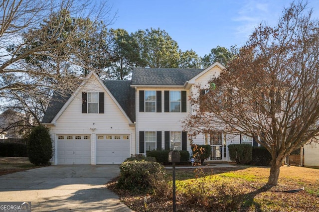 view of front of house with a garage