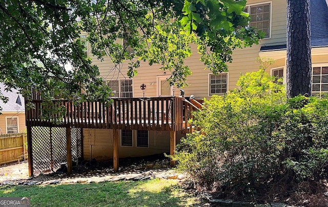 exterior space featuring a wooden deck