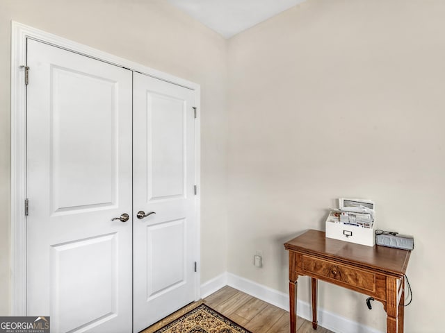 foyer entrance with wood-type flooring