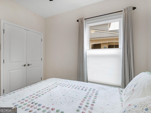 bedroom featuring a closet