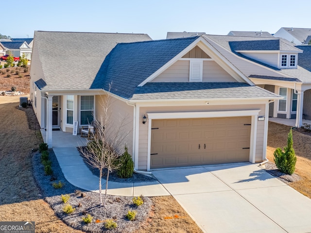 view of front of house with a garage