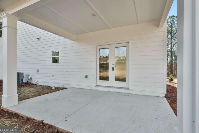 view of patio featuring french doors