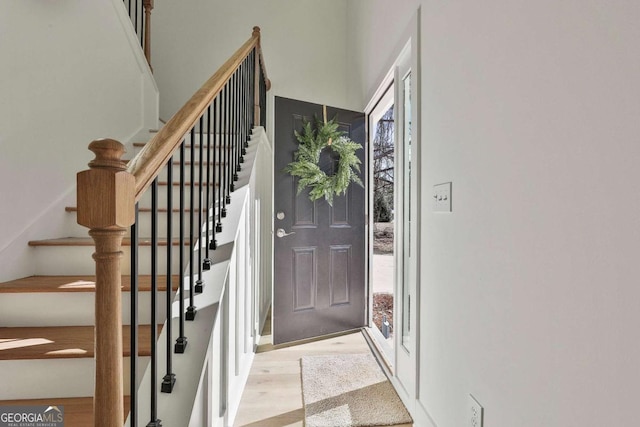 foyer featuring light hardwood / wood-style floors