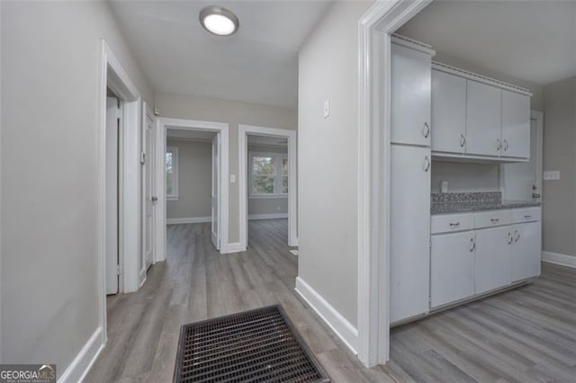 hall featuring light hardwood / wood-style floors