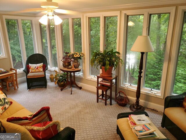 1030 Lake Haynes Dr NE, Conyers, GA 30012 - sunroom featuring carpet floors and baseboards