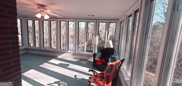 1030 Lake Haynes Dr NE, Conyers, GA 30012 - sunroom / solarium featuring ceiling fan