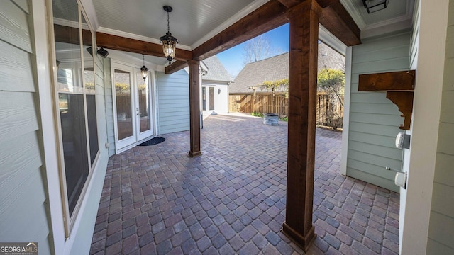 view of patio / terrace featuring french doors