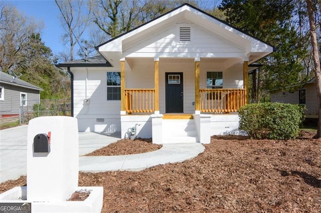 bungalow with covered porch