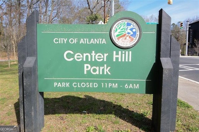 view of community sign