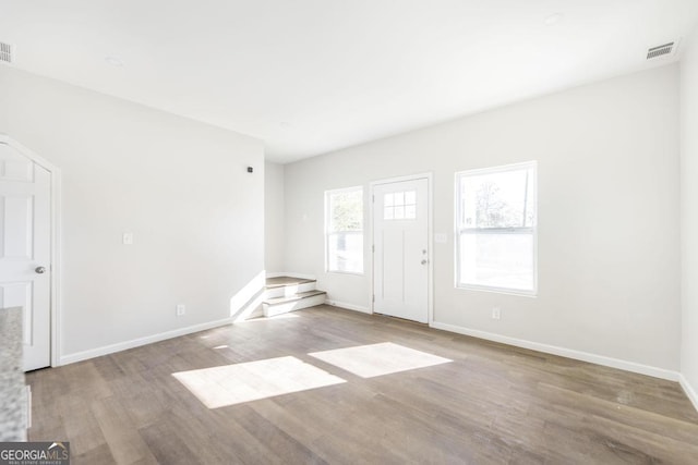 empty room featuring light hardwood / wood-style floors