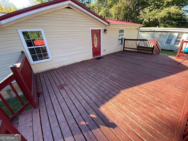 view of wooden deck