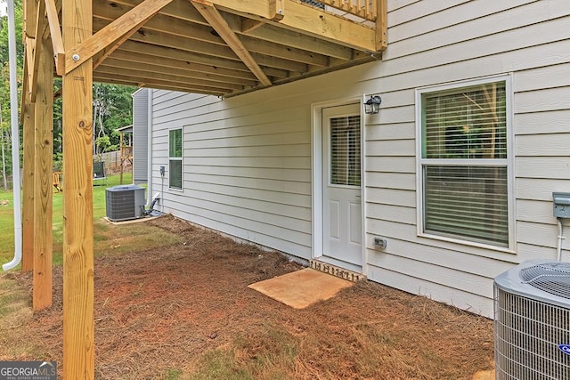 view of patio with central AC unit