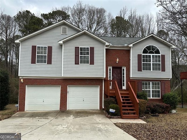 bi-level home with a garage