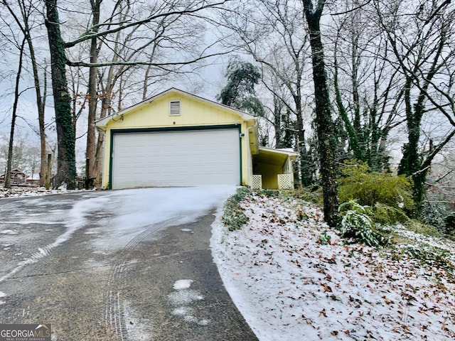 garage with a carport