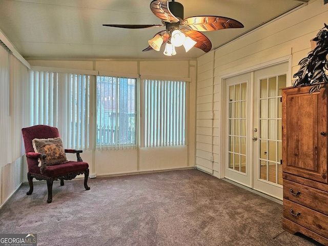 hall with dark hardwood / wood-style flooring