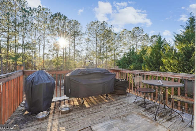 deck with grilling area