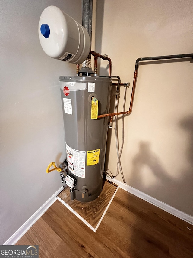 utility room with gas water heater