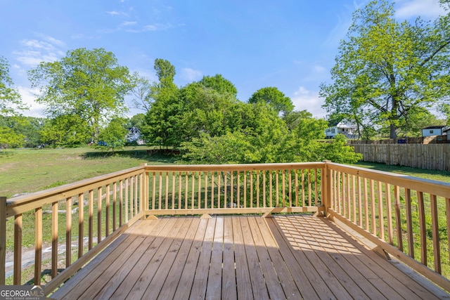 deck with a lawn