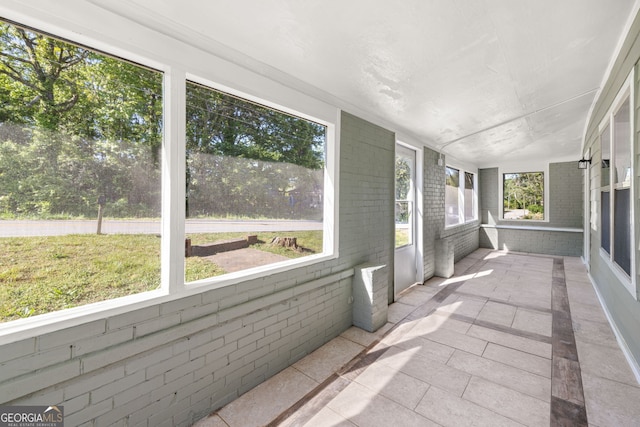 view of unfurnished sunroom