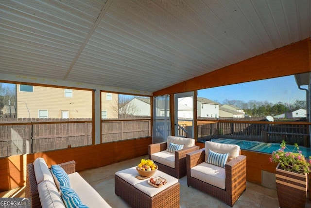 view of patio / terrace featuring an outdoor living space