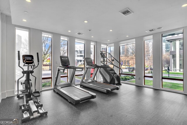 workout area with plenty of natural light