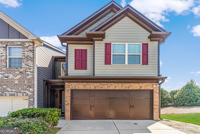 view of front of house with a garage