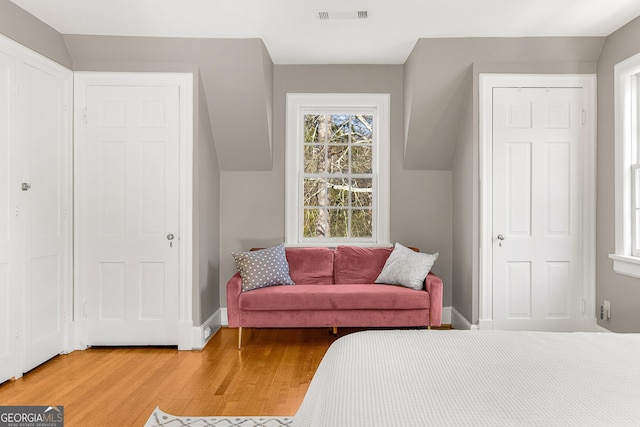 bedroom featuring hardwood / wood-style floors