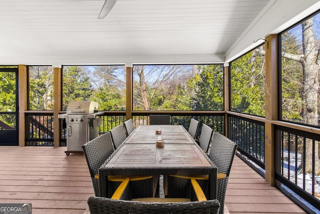 view of unfurnished sunroom