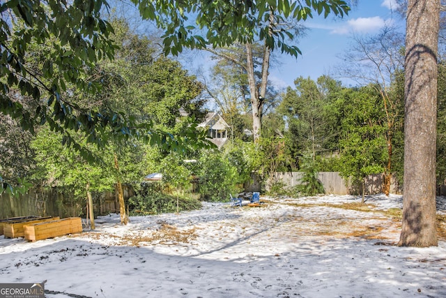 view of snowy yard