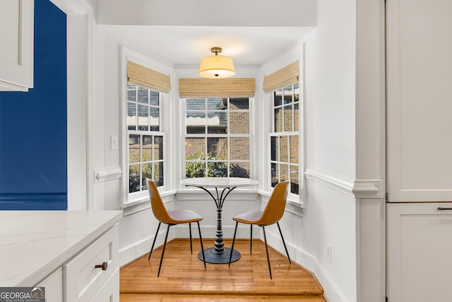 sitting room featuring light wood-type flooring