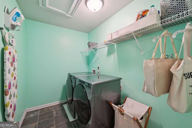 laundry room featuring independent washer and dryer