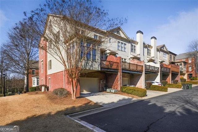 view of property featuring a garage