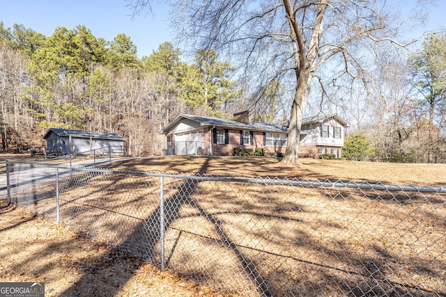 view of single story home