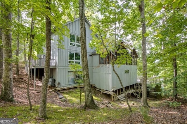 view of home's exterior with a deck