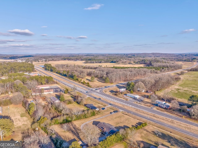 bird's eye view with a rural view