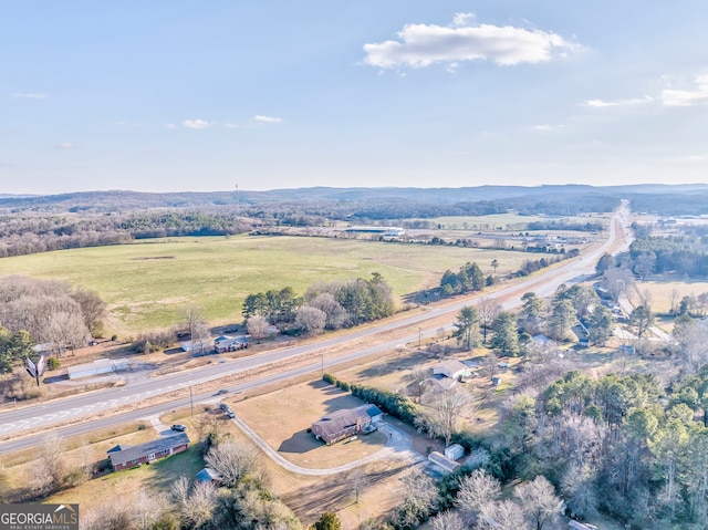 bird's eye view with a rural view