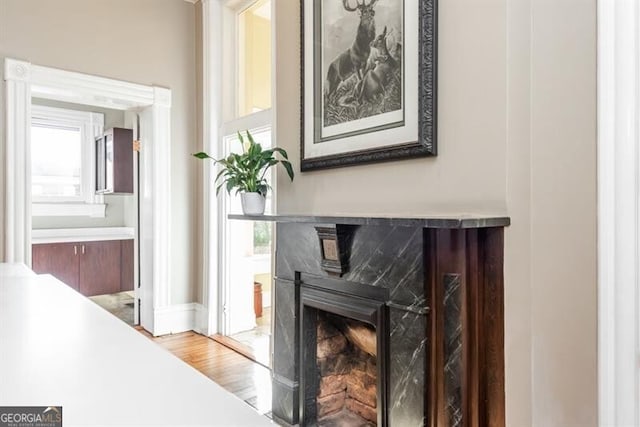 interior details with hardwood / wood-style floors