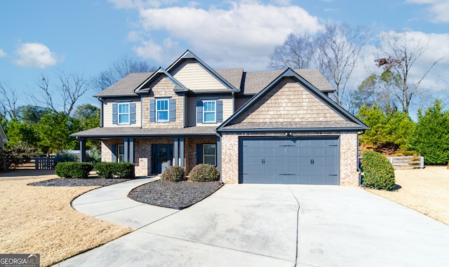 craftsman-style home featuring a garage